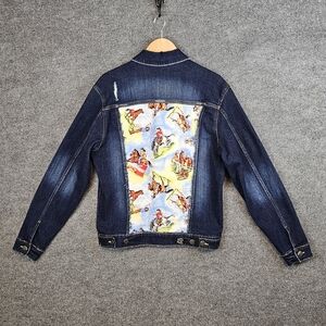 -Unisex VINTAGE JORDACHE DISTRESSED DENIM JACKET One-of-a-Kind -Size S 🤠